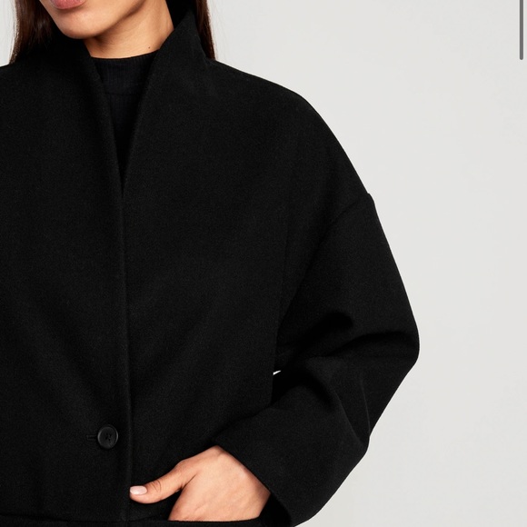 NWT OLD NAVY Long-Line Cardigan Coat  Color: Black Jack SIZE LARGE - Picture 4 of 5